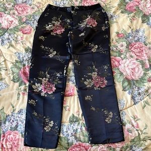 Patterned satin trousers